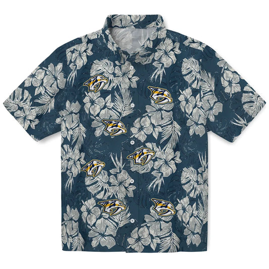 Nashville Predators Hawaiian Shirt - Hibiscus Flowers | Moonbestprint