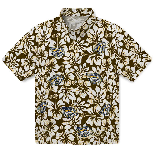 Nashville Predators Hawaiian Shirt - Hibiscus Motif | Moonbestprint