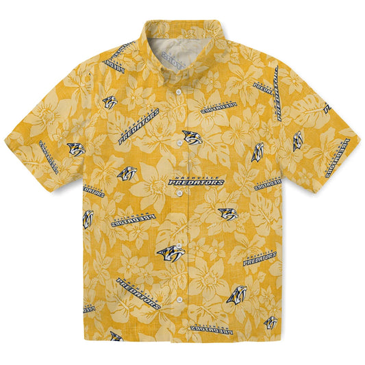 Nashville Predators Hawaiian Shirt - Hibiscus Oasis | Moonbestprint