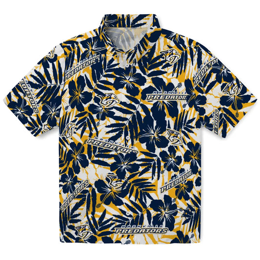 Nashville Predators Hawaiian Shirt - Hibiscus Overlay | Moonbestprint
