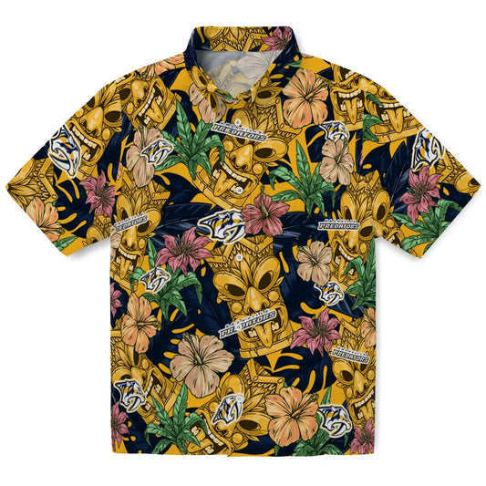 Nashville Predators Hawaiian Shirt - Hibiscus Tiki Jungle | Moonbestprint