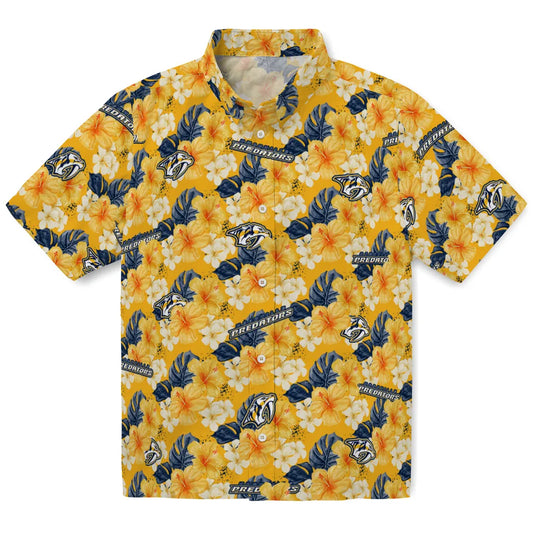 Nashville Predators Hawaiian Shirt - Hibiscus Tropics | Moonbestprint