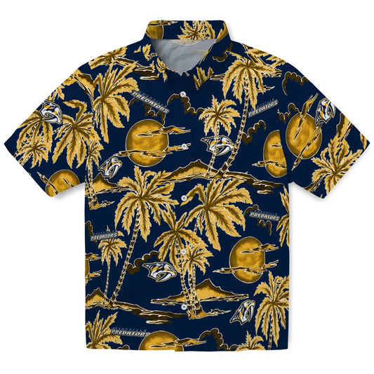 Nashville Predators Hawaiian Shirt - Palm Sunset | Moonbestprint