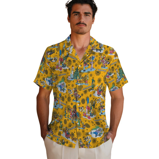 Nashville Predators Hawaiian Shirt - Simpsons Christmas | Moonbestprint