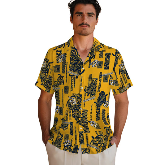 Nashville Predators Hawaiian Shirt - Turtle Lines | Moonbestprint