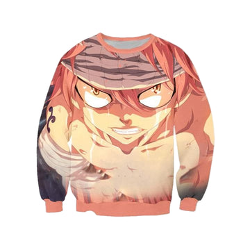 Natsu Anger Cry Sweater ? Fairy Tail 3D Printed Sweater ? Usalast