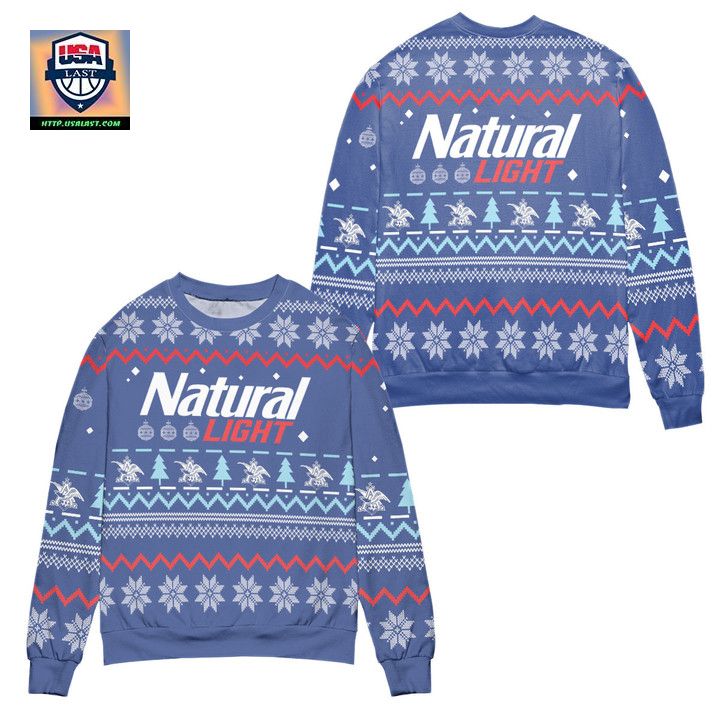 Natural Light Snowflakes Pattern Ugly Christmas Sweater ? Blue ? Usalast