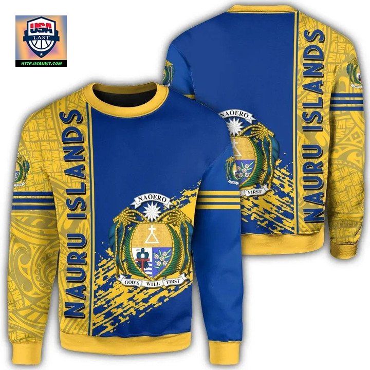 Nauru Islands Coat Of Arms Sweater Quarter Style J1C ? Usalast