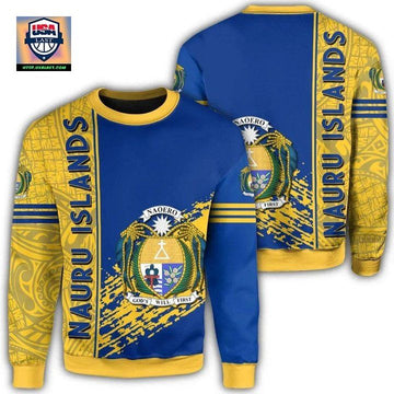 Nauru Islands Coat Of Arms Sweater Quarter Style J1C ? Usalast