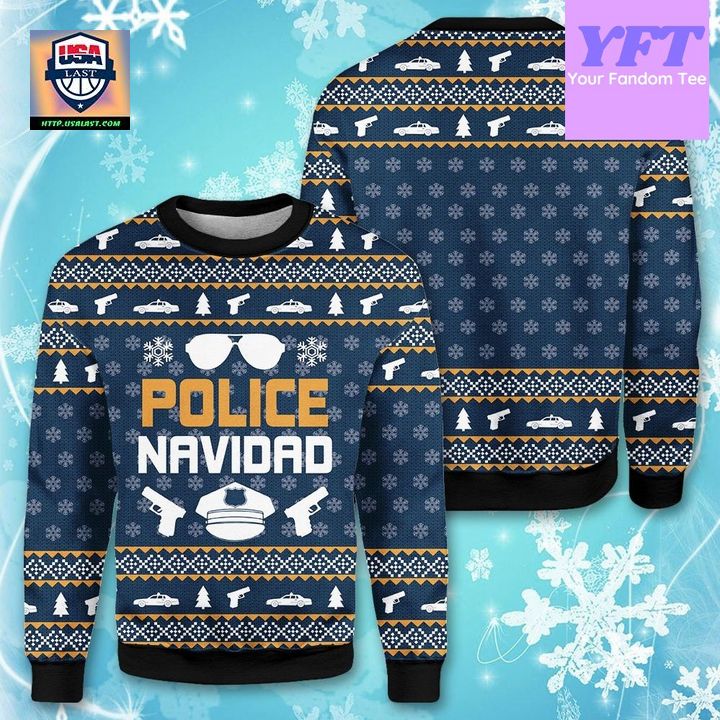 Navidad Xmas Policeman Merry Cop Police Wife 3d Ugly Christmas Sweater ? Usalast