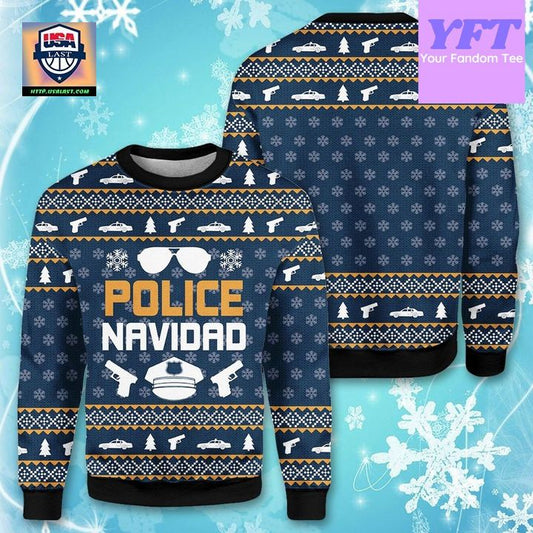 Navidad Xmas Policeman Merry Cop Police Wife 3d Ugly Christmas Sweater ? Usalast