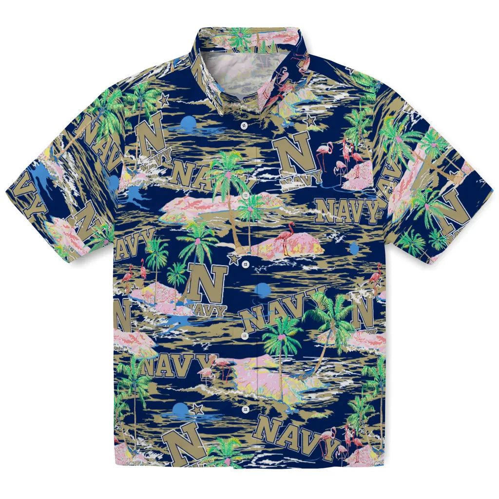Navy Midshipmen Flamingo Retreat 2026 Hawaiian Shirt – Moonbestprint