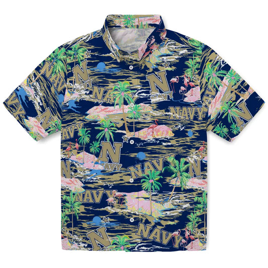 Navy Midshipmen Flamingo Retreat 2026 Hawaiian Shirt – Moonbestprint