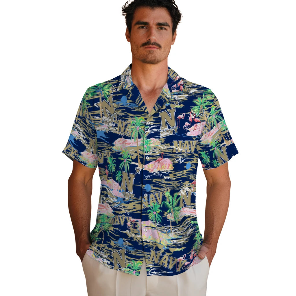 Navy Midshipmen Flamingo Retreat 2026 Hawaiian Shirt – Moonbestprint