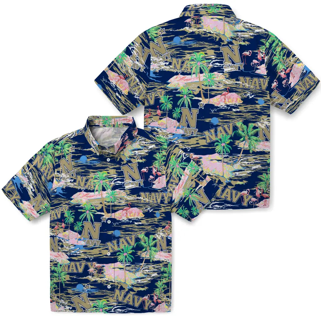 Navy Midshipmen Flamingo Retreat 2026 Hawaiian Shirt – Moonbestprint