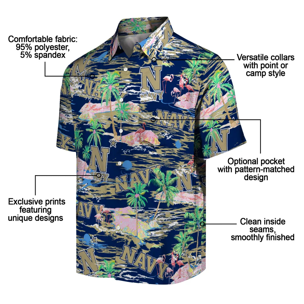 Navy Midshipmen Flamingo Retreat 2026 Hawaiian Shirt – Moonbestprint