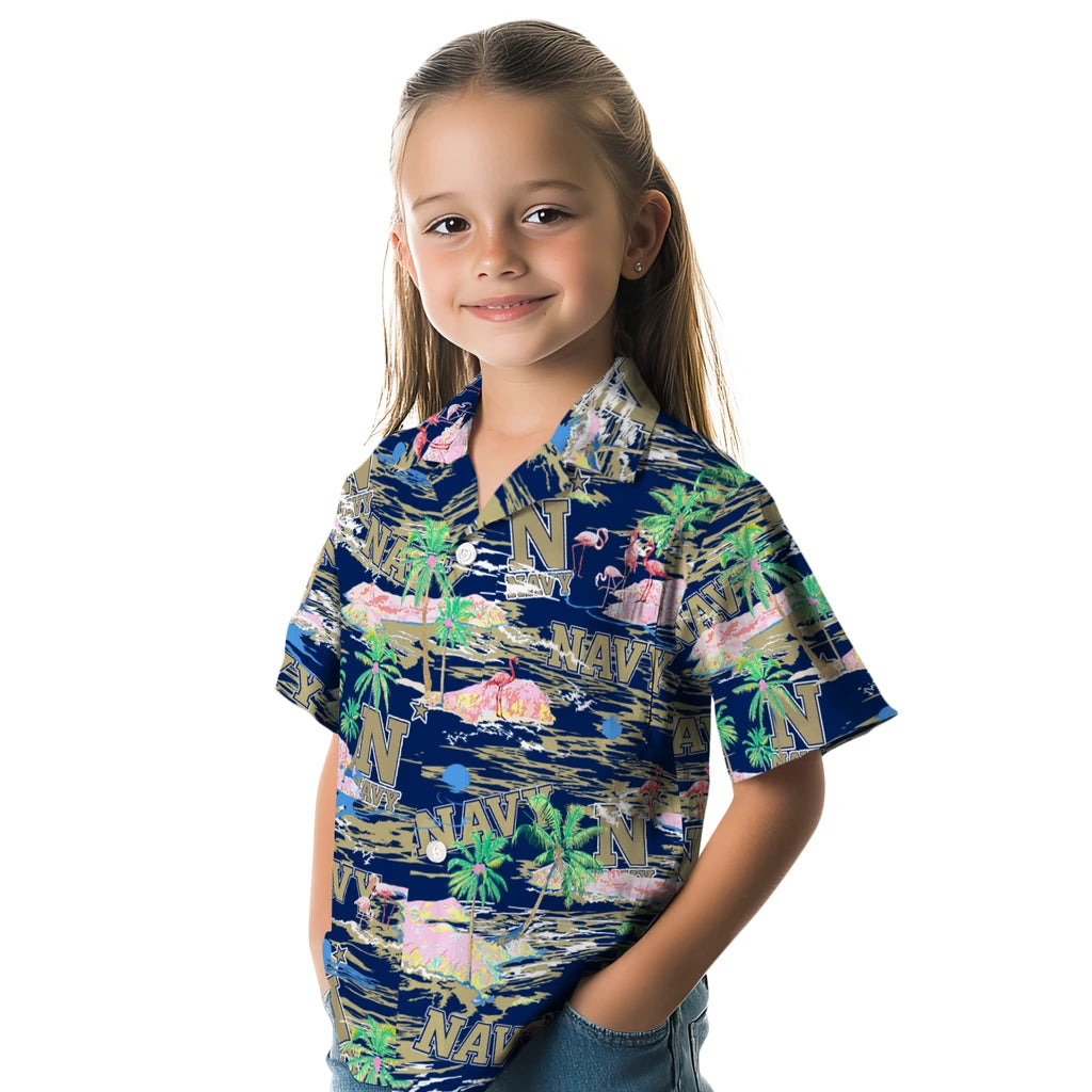 Navy Midshipmen Flamingo Retreat 2026 Hawaiian Shirt – Moonbestprint