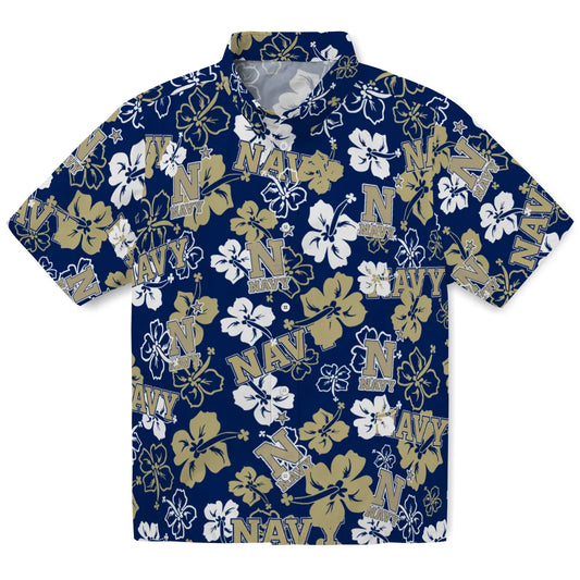 Navy Midshipmen Hibiscus Bloom Hawaiian Shirt – Moonbestprint