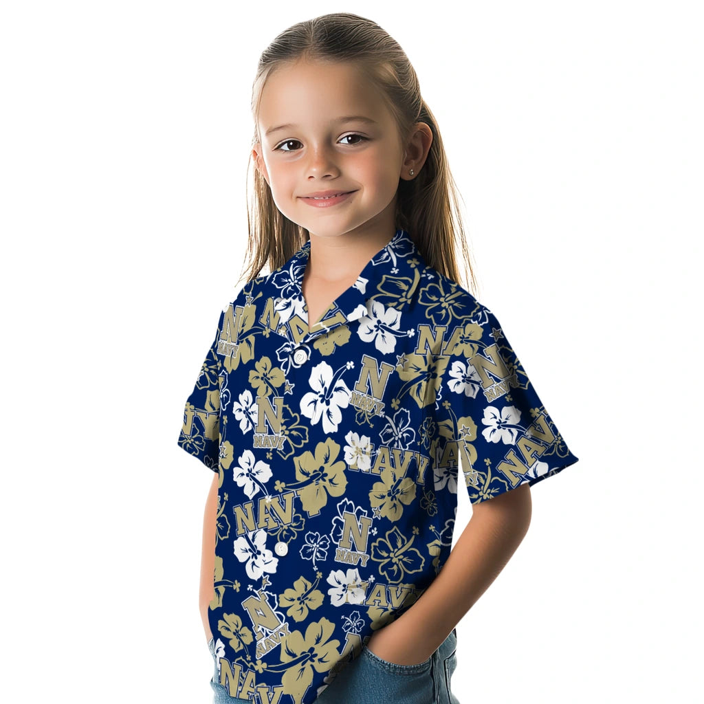Navy Midshipmen Hibiscus Bloom Hawaiian Shirt – Moonbestprint