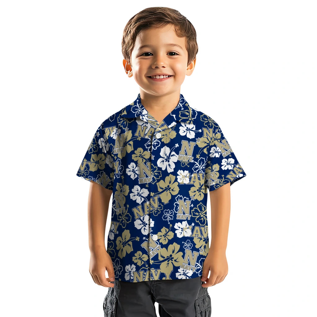 Navy Midshipmen Hibiscus Bloom Hawaiian Shirt – Moonbestprint