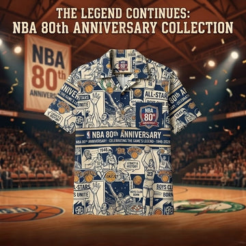 Unisex National Basketball Association 80th Anniversary 1946-2026 Graphic Hawaiian Shirt for Basketball Fans – Moonbestprint