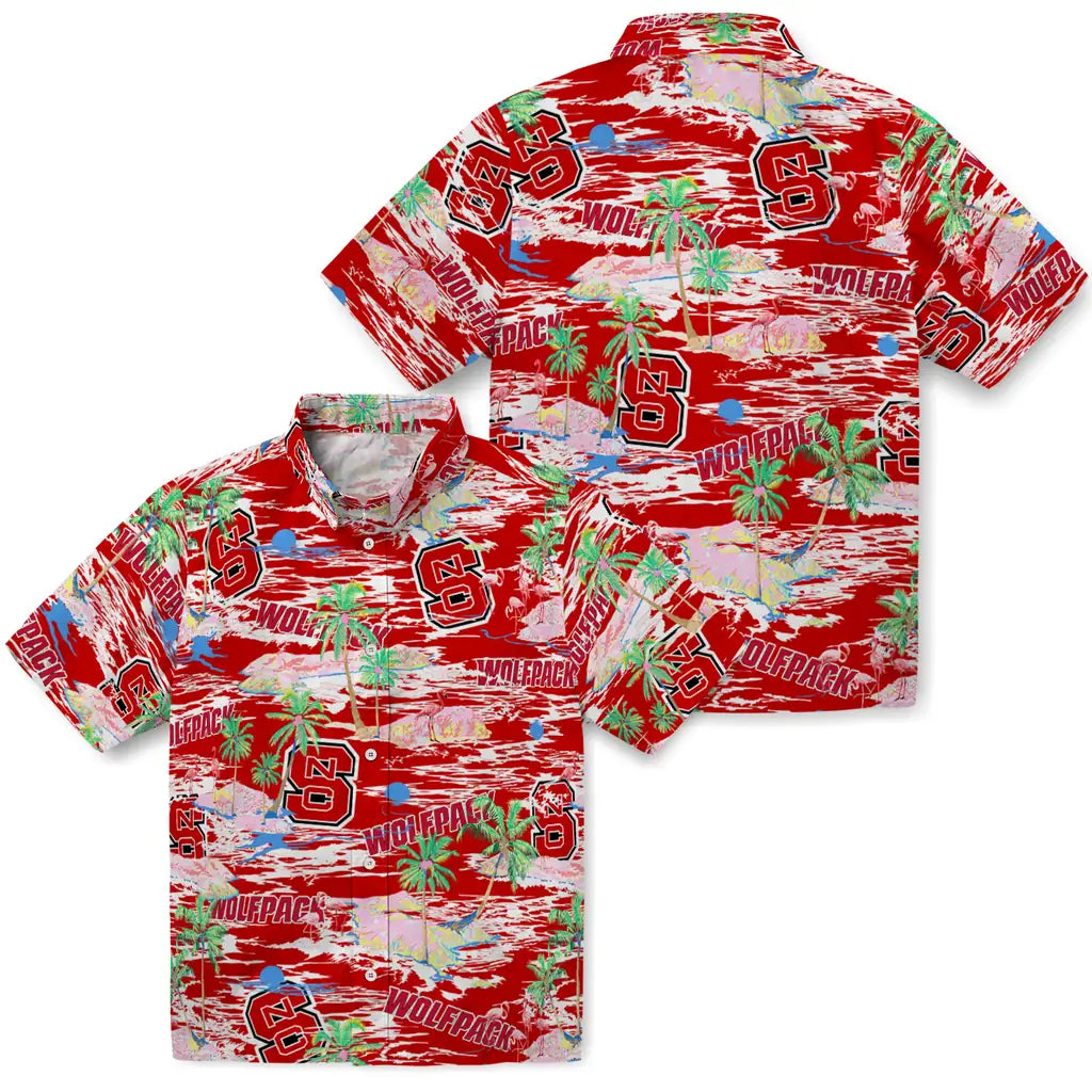 NC State Wolfpack Flamingo Retreat 2026 Hawaiian Shirt – Moonbestprint