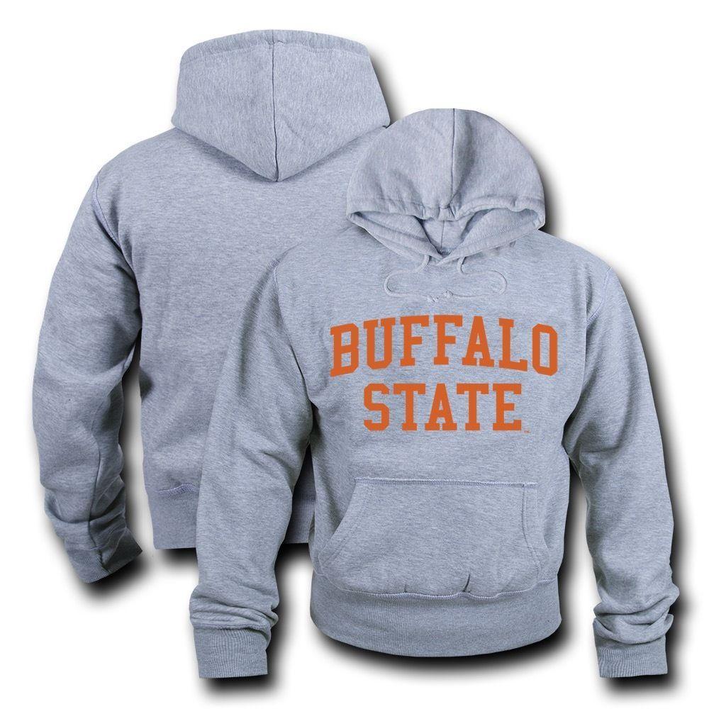 NCAA Buffalo State College Hoodie Sweatshirt Game Day Fleece Heather Grey