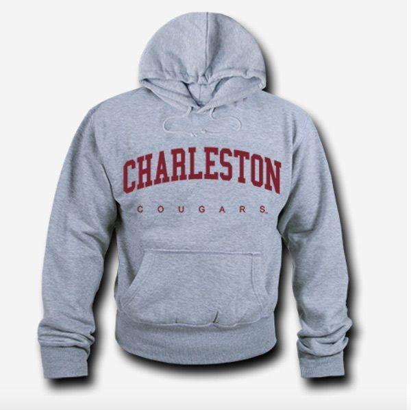 NCAA Charleston Cougars Hoodie Sweatshirt Game Day Fleece Pullover Heather Grey