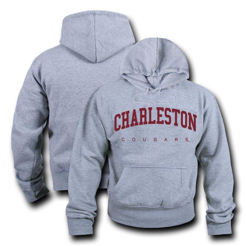 NCAA Charleston Cougars Hoodie Sweatshirt Game Day Fleece Pullover Heather Grey