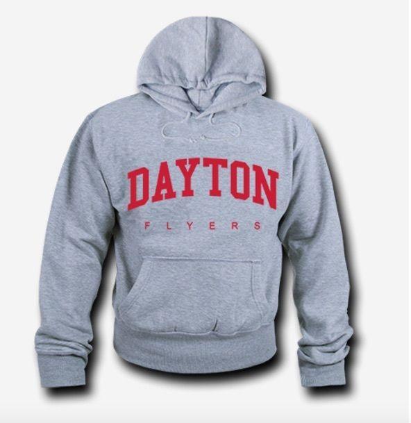 NCAA Dayton Flyers Hoodie Sweatshirt Game Day Fleece Pullover Heather Grey