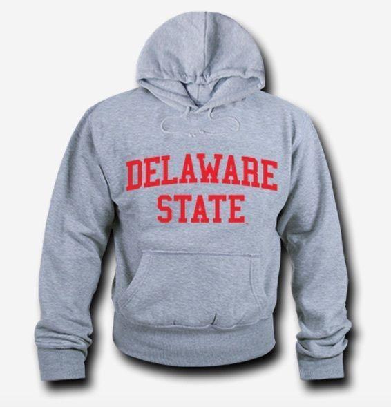 NCAA Delaware State University Hoodie Sweatshirt Game Day Fleece Heather Grey