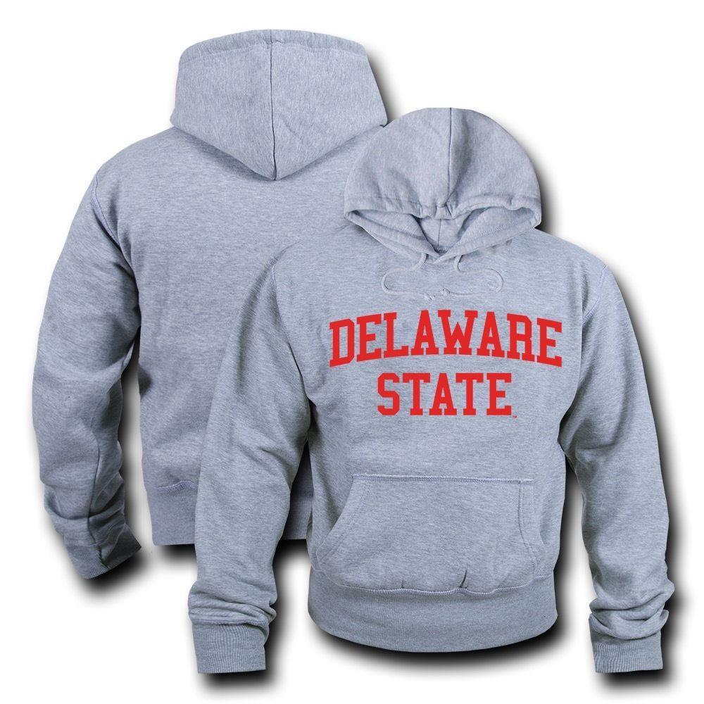 NCAA Delaware State University Hoodie Sweatshirt Game Day Fleece Heather Grey