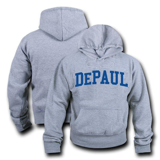NCAA Depaul University Hoodie Sweatshirt Game Day Fleece Pullover Heather Grey