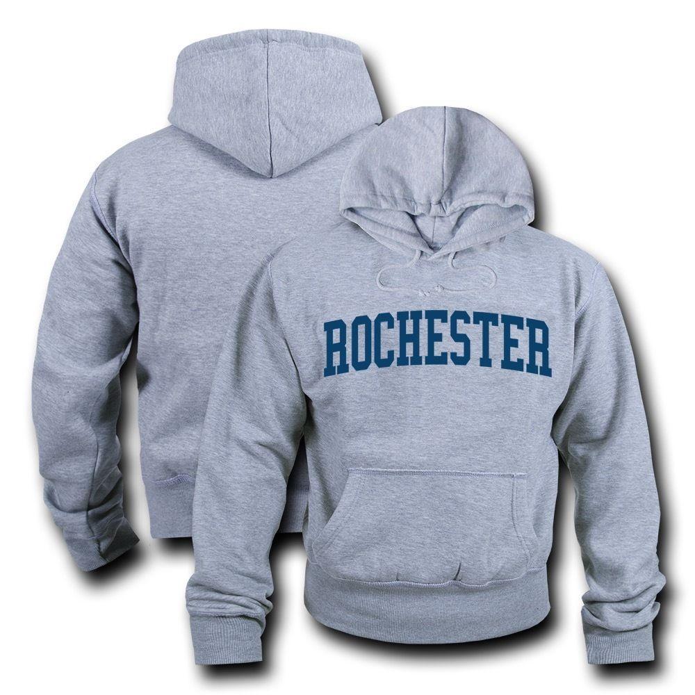 NCAA Rochester University Hoodie Sweatshirt Gameday Fleece Pullover Heather Grey