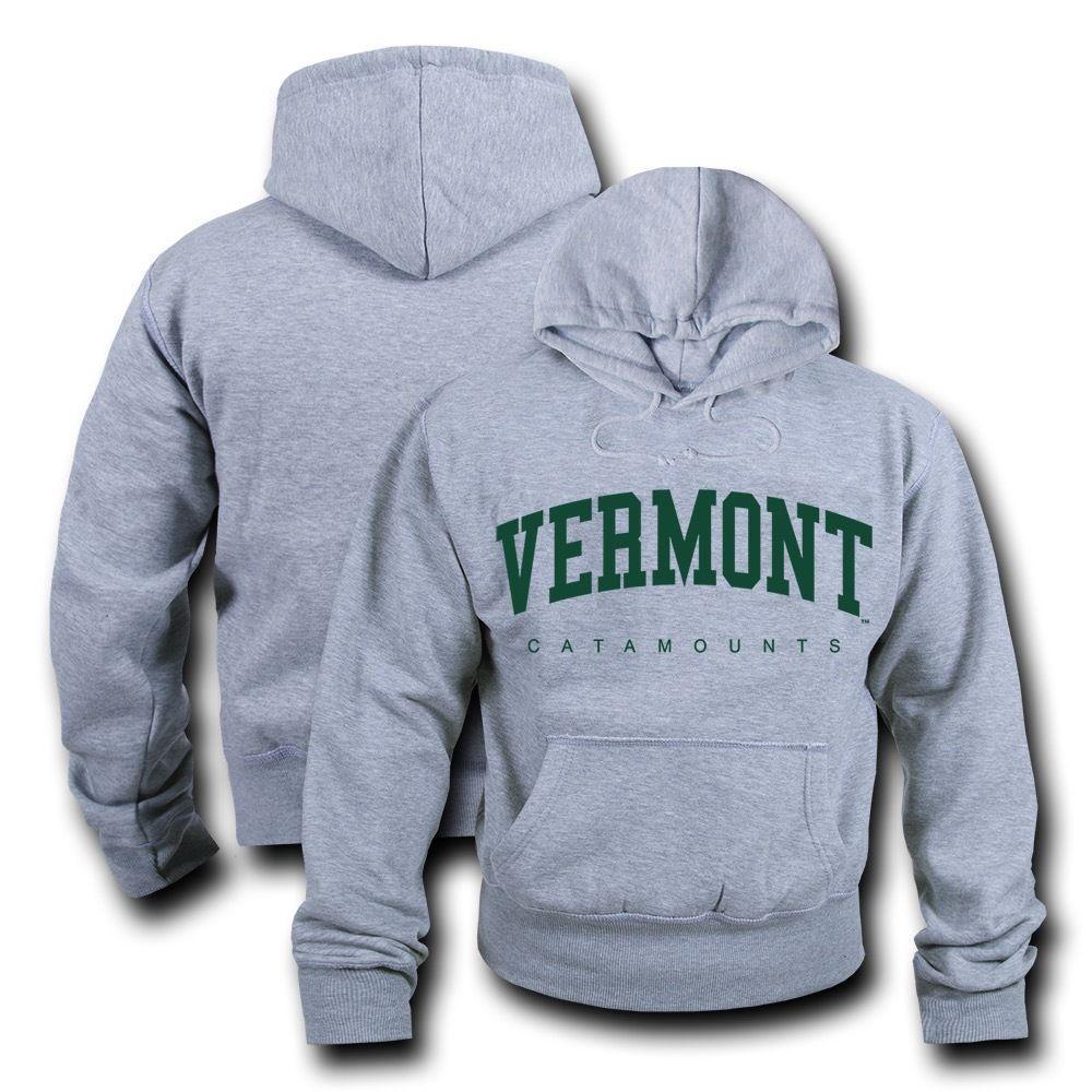 NCAA Vermont University Hoodie Sweatshirt Game Day Fleece Pullover Heather Grey