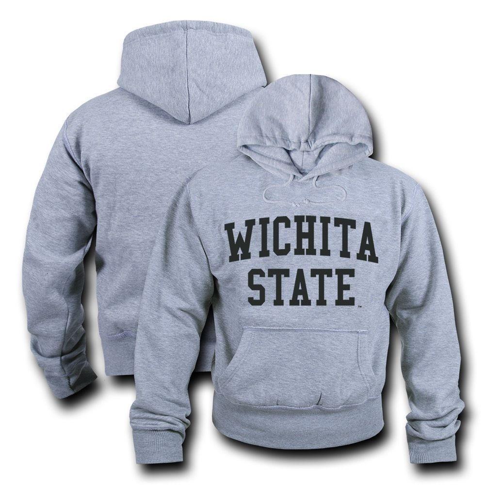 NCAA Wichita State University Hoodie Sweatshirt Game Day Fleece Heather Grey