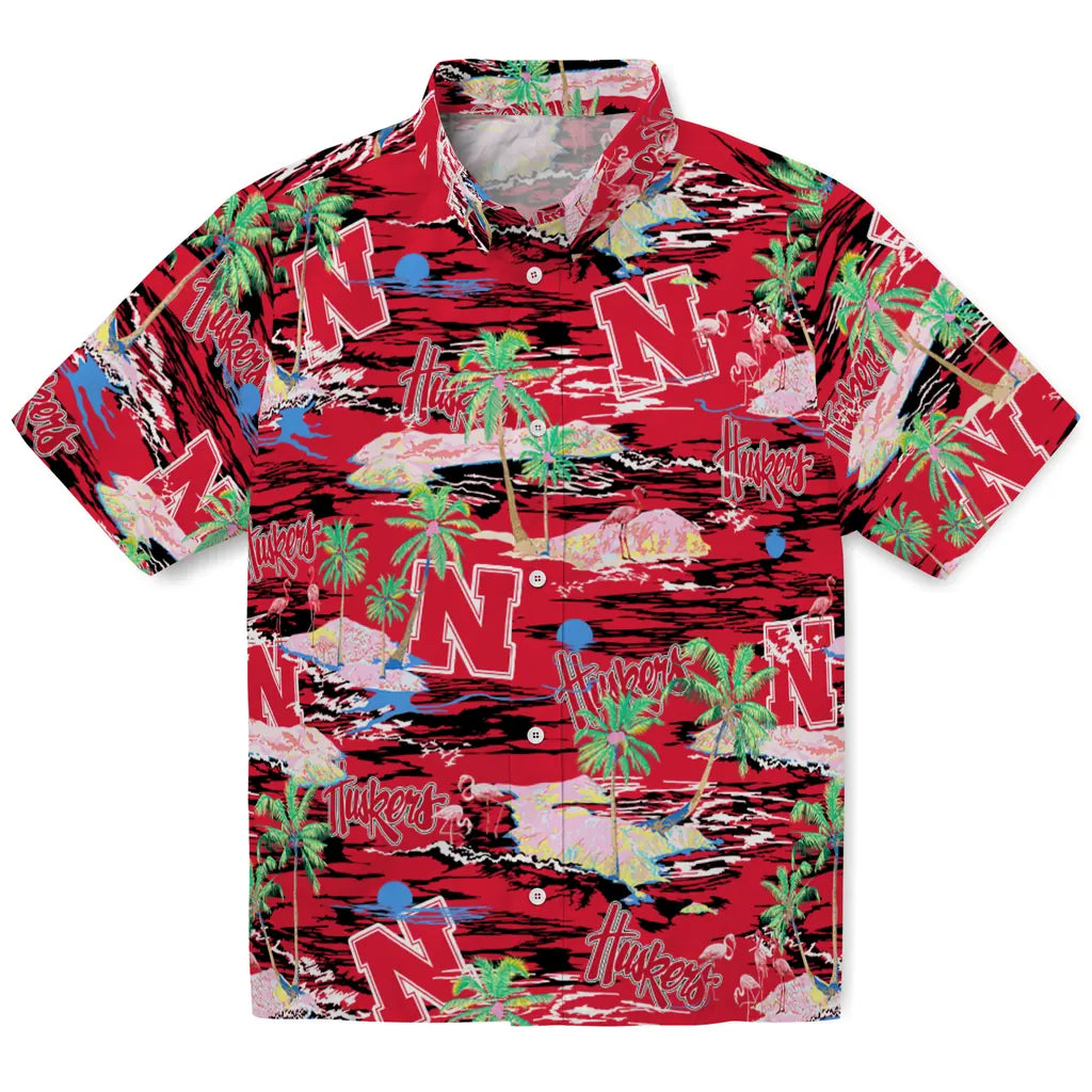 Nebraska Cornhuskers Flamingo Retreat 2026 Hawaiian Shirt – Moonbestprint