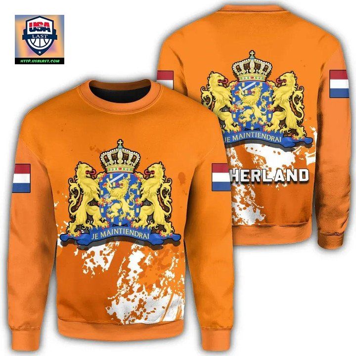 Netherland Coat Of Arms Sweater Spaint Style J8W ? Usalast