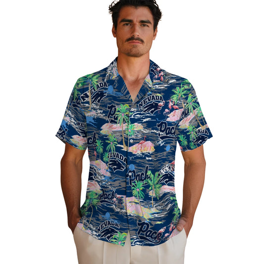 Nevada Wolf Pack Flamingo Retreat 2026 Hawaiian Shirt – Moonbestprint