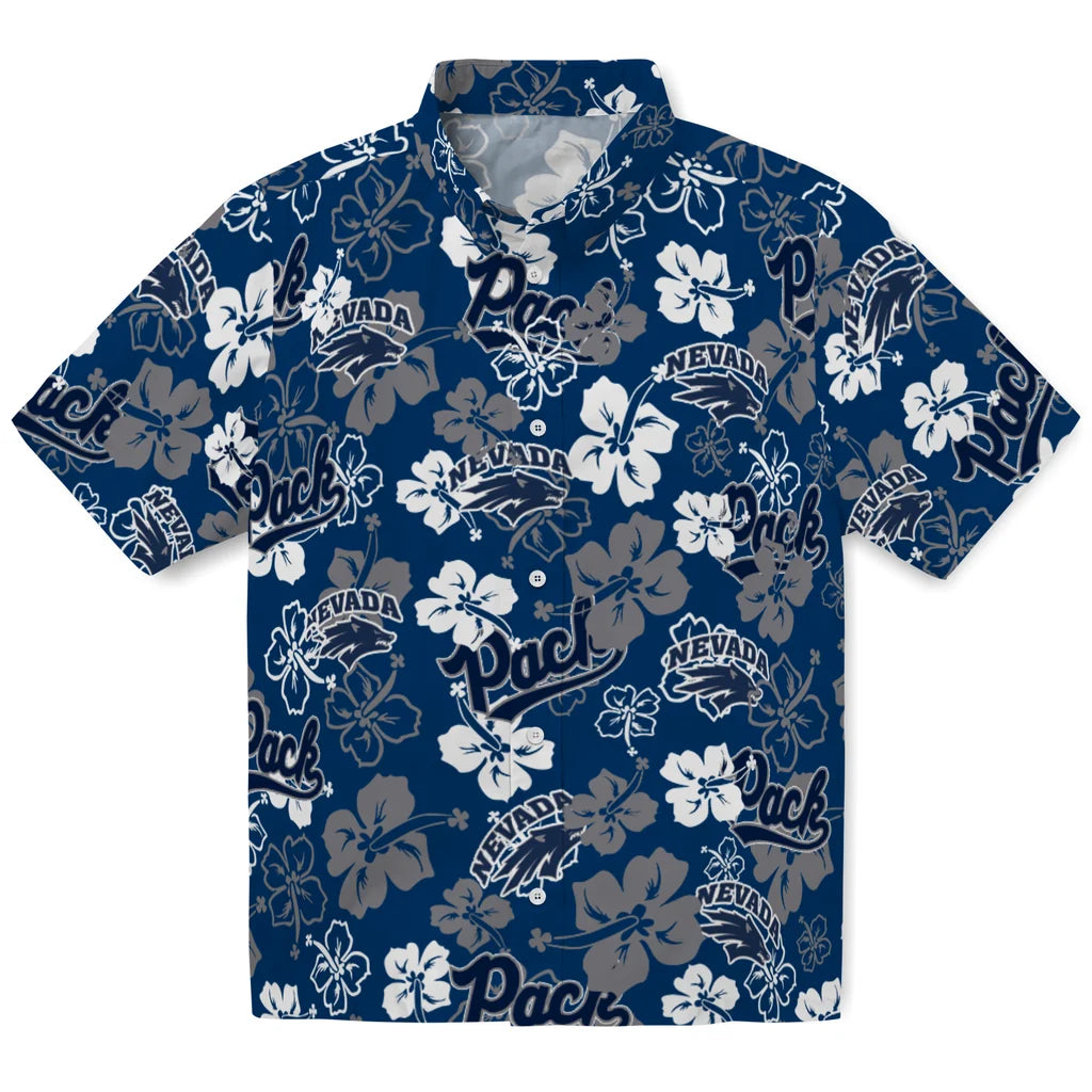 Nevada Wolf Pack Hibiscus Bloom Hawaiian Shirt – Moonbestprint