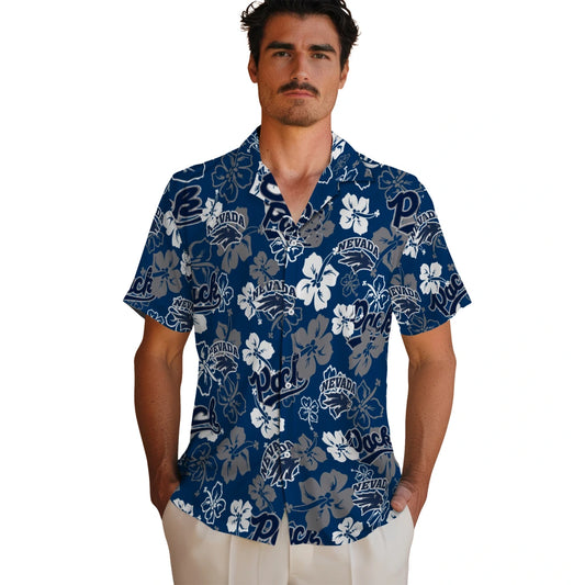 Nevada Wolf Pack Hibiscus Bloom Hawaiian Shirt – Moonbestprint