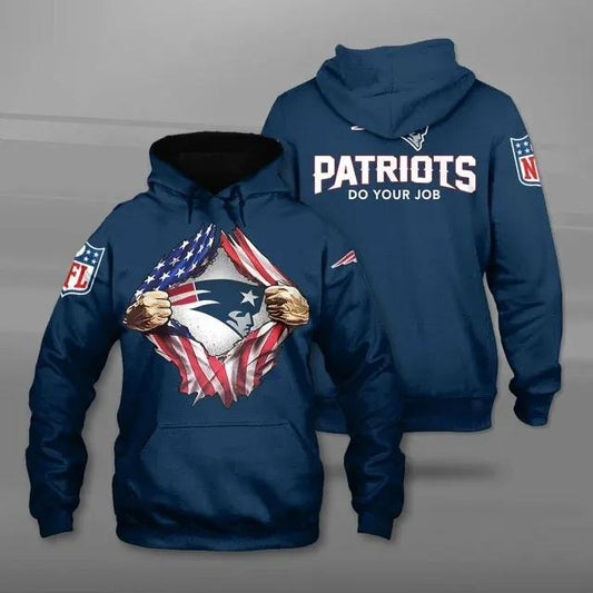New England Patriots Blood Inside Me NFL 3D All Over Print Hoodie -Moonbestprint