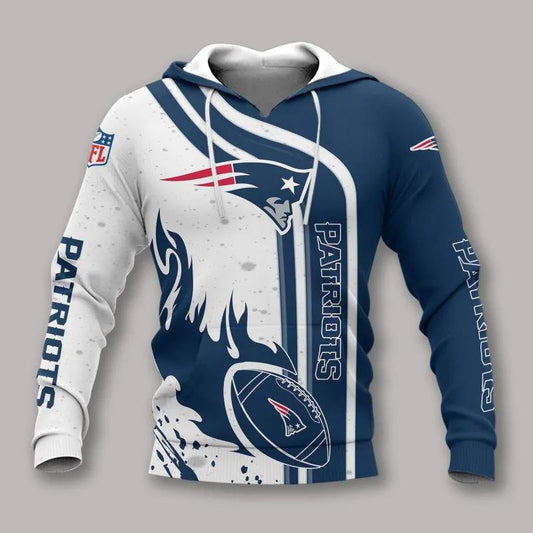 New England Patriots Fire Ball NFL 3D All Over Print Hoodie -Moonbestprint