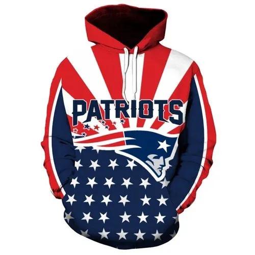 New England Patriots Flag NFL 3D All Over Print Hoodie -Moonbestprint