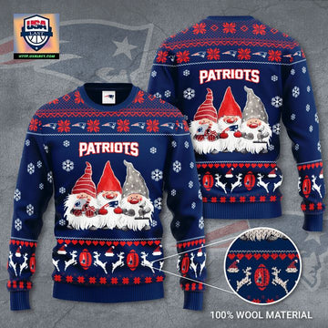 New England Patriots Gnome De Noel Christmas Ugly Sweater ? Usalast
