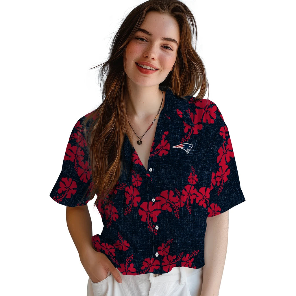 New England Patriots Hawaiian Shirt - 50th State Flower | Moonbestprint