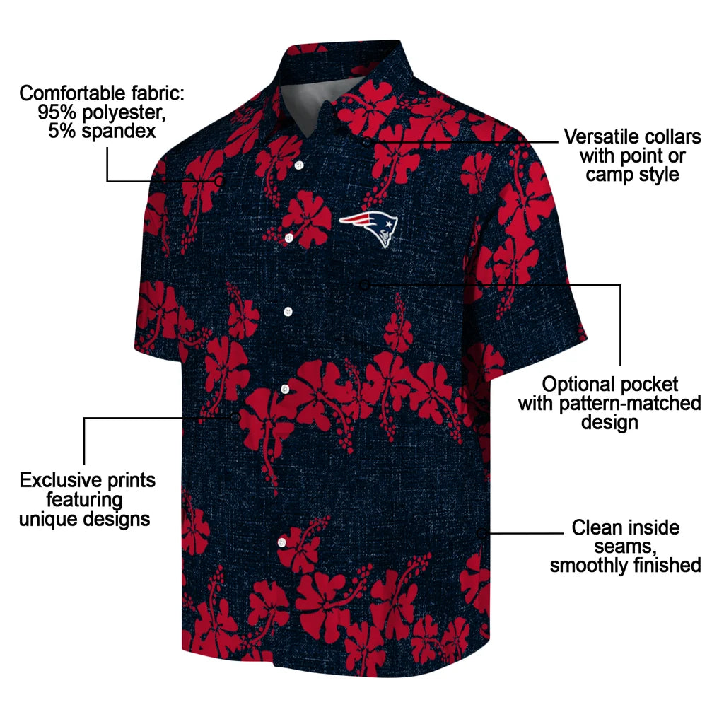 New England Patriots Hawaiian Shirt - 50th State Flower | Moonbestprint
