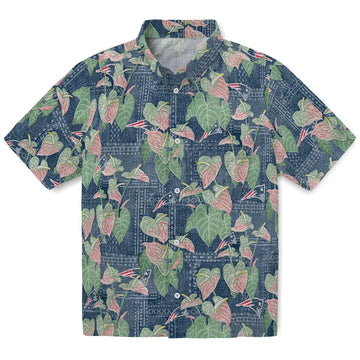 New England Patriots Hawaiian Shirt - Anthurium Overlay | Moonbestprint