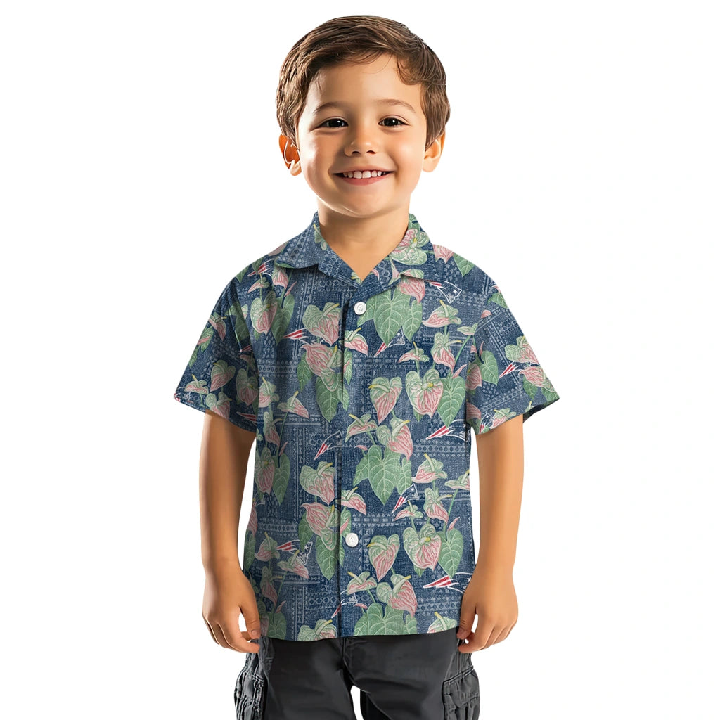New England Patriots Hawaiian Shirt - Anthurium Overlay | Moonbestprint
