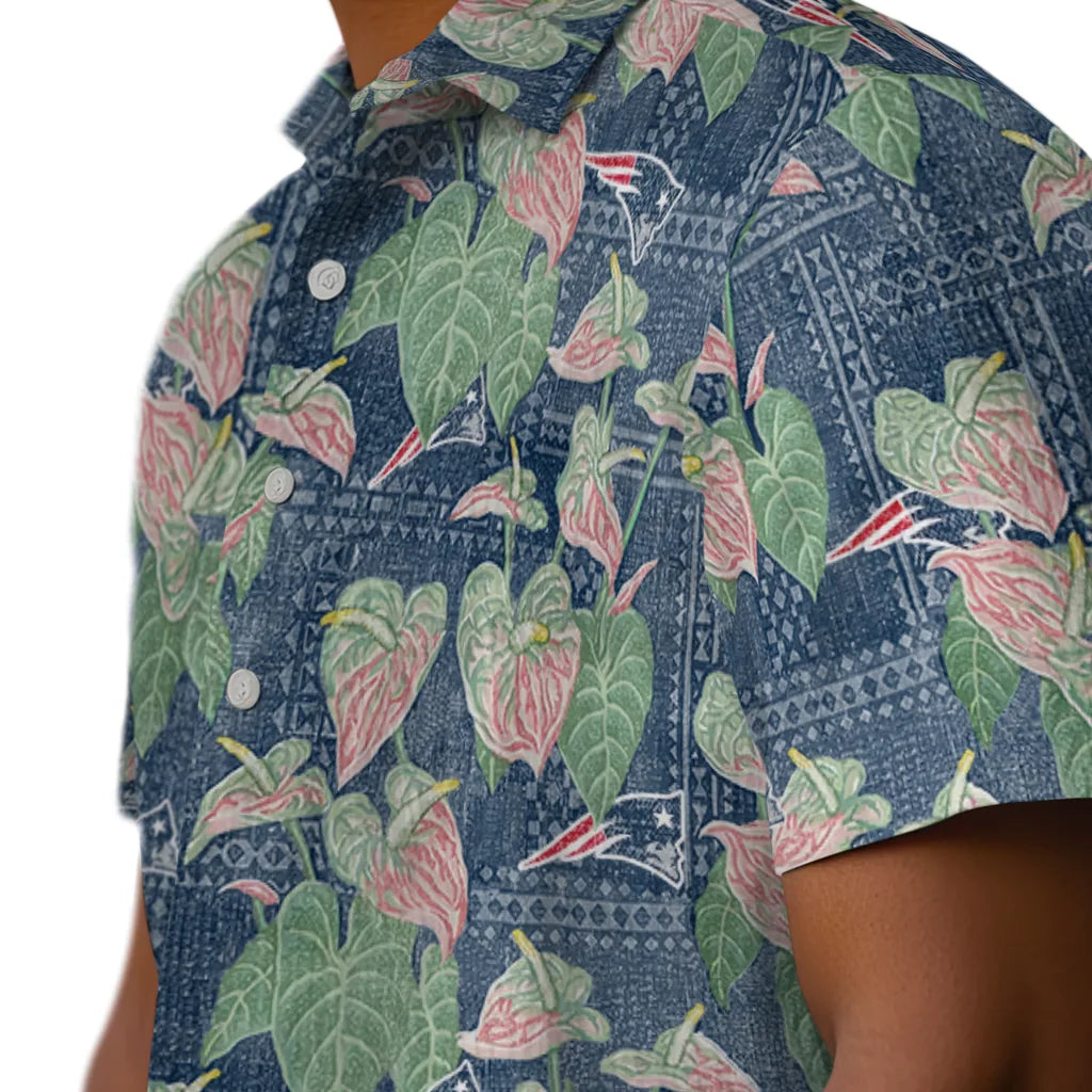 New England Patriots Hawaiian Shirt - Anthurium Overlay | Moonbestprint